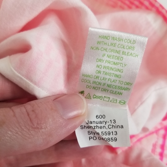 Lilly Pulitzer Lowe Fiesta Pink Pretty Gingham Strapless Peplum Dress Size 4 - Picture 11 of 15